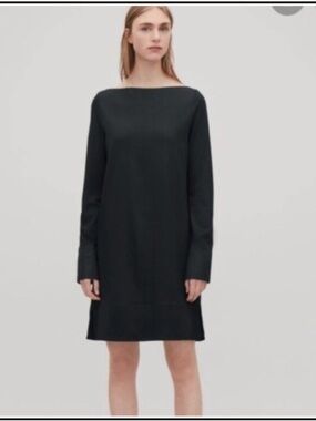 COS jersey Long Sleeve dress boatneck